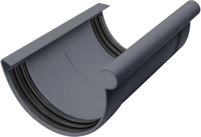 Inefa Rinnenverbinder Halbrund aus PVC NW 100 in Anthrazit als dichtes Verbindungsstück - Bild 1