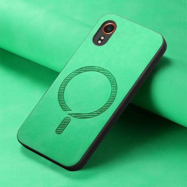 Samsung Galaxy XCover7 Lederhülle mit Magnetverschluss in Grün - Bild 1