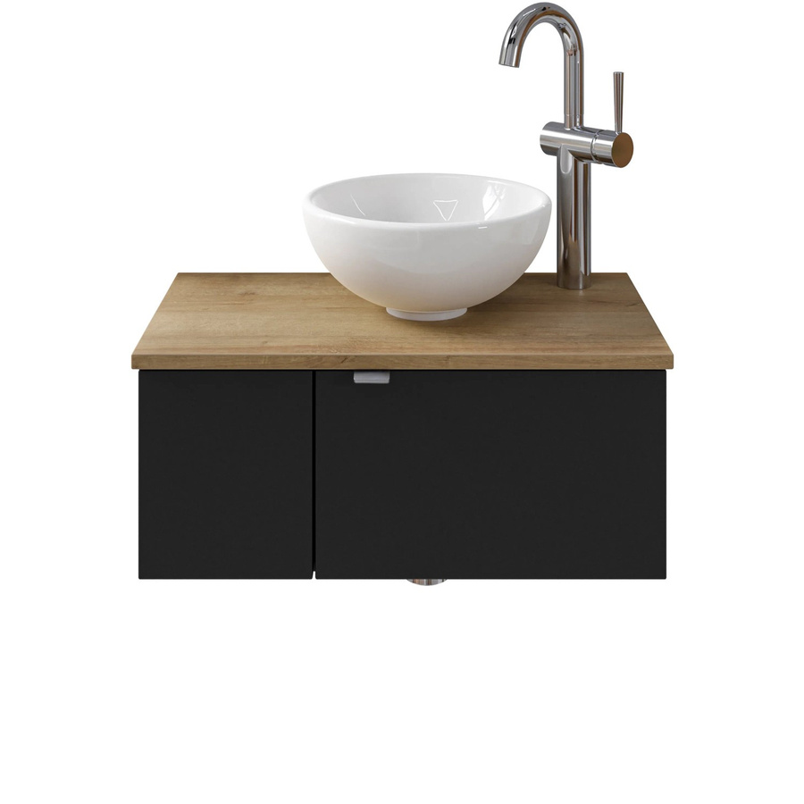 Pelipal Einzelwaschtisch Serie 6915 in Schwarz mit Softclose, Breite: 61 cm - Bild 1