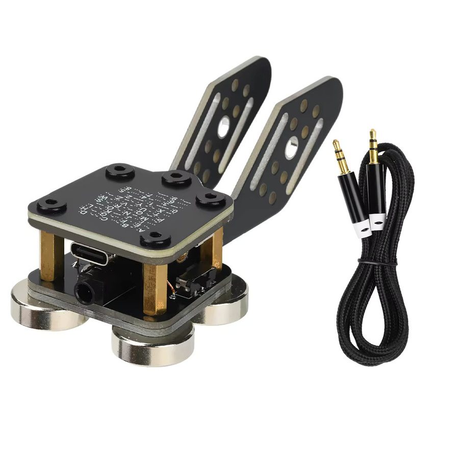 DIY NOW CW Keyer Automatischer Trainer mit PCB und 4Nd-Magnetbasis, Doppelpaddel-Morseschlüssel für Amateurfunkübungen in Schwarz - Bild 3