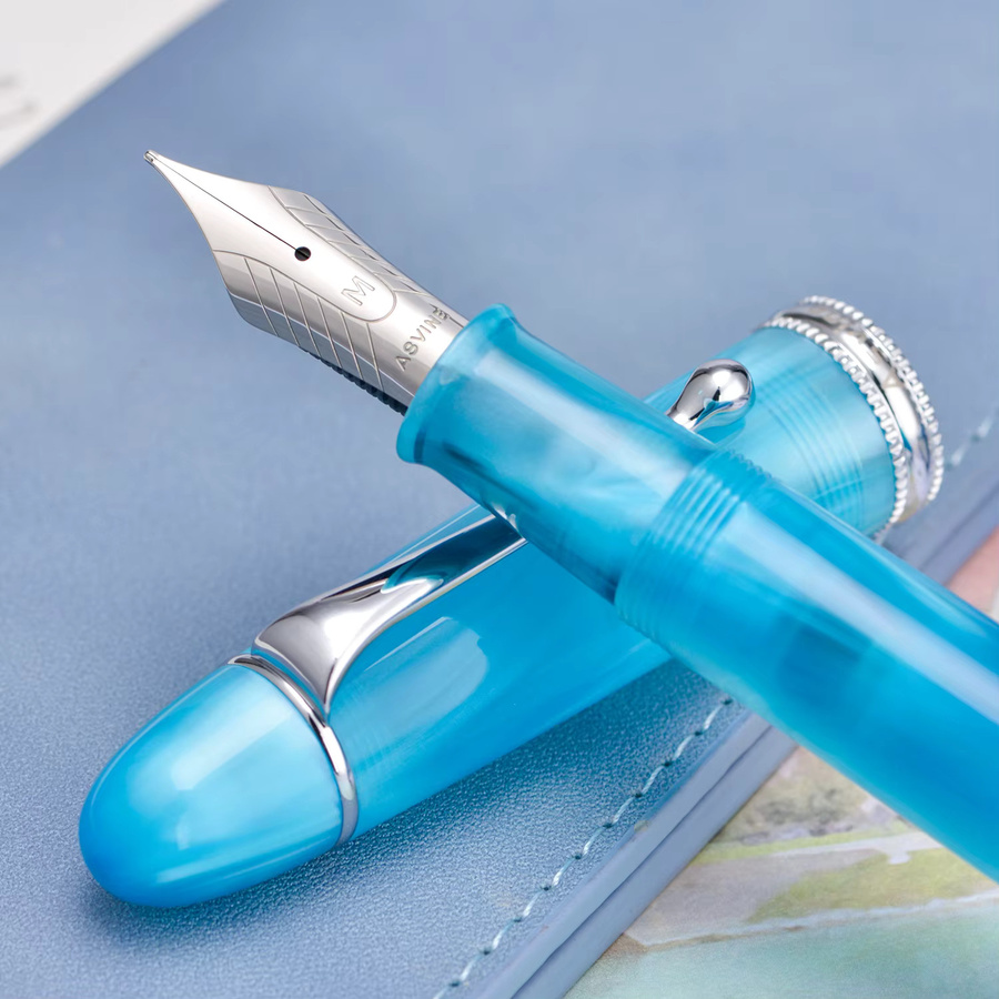 Asvine V800 Vakuum-Füllfederhalter aus Acryl in Seeblau mit 1.1 Feder - Bild 2