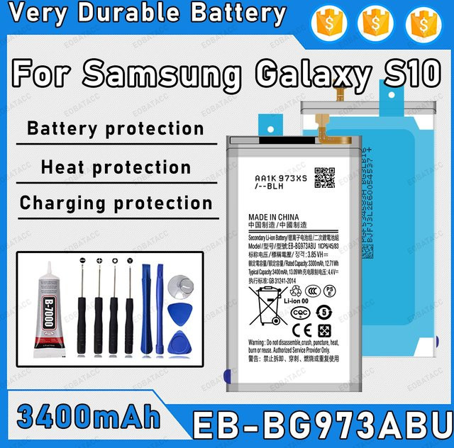 EB-BG973ABU Ersatzakku mit 3400 mAh für Samsung Galaxy S10 - Bild 1
