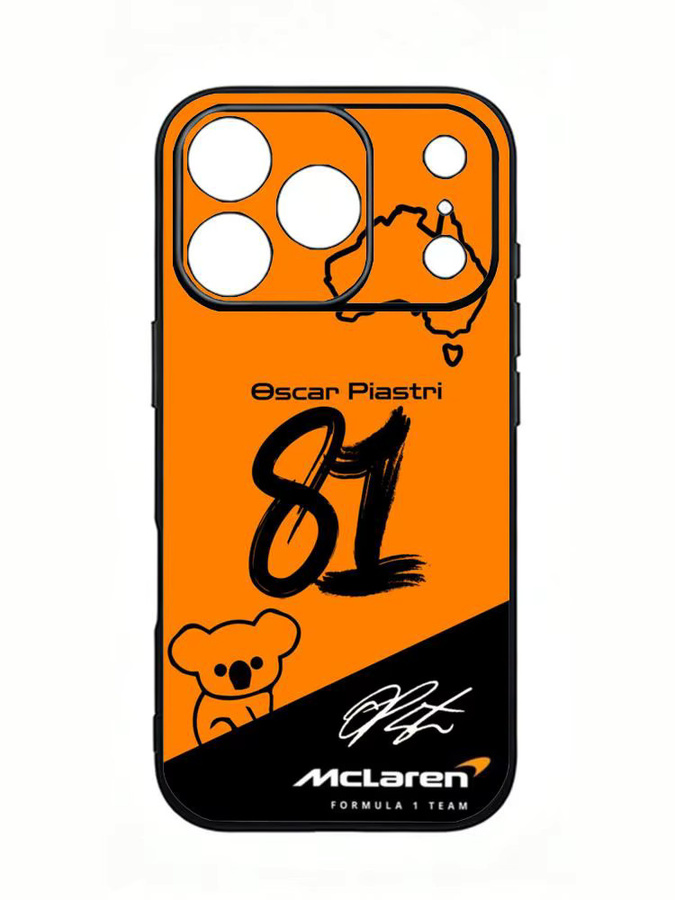 Racer Sporty 81 0-Oscar P-Piastri Handyhülle Schwarz Matt Dünn Stoßfest für iPhone 17 16 15 14 Pro Max - Bild 6