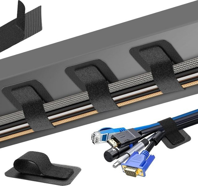 30 Stück Selbstklebende Hochleistungs-Kabelbinder in Schwarz als Verstellbare Klett-Kabelorganizer für dein Kabelmanagement zu Hause und im Büro - Bild 1