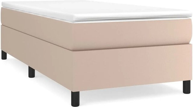 vidaXL Boxspringbett in Cappuccino-Braun aus Kunstleder, B/T: 100 x 200 cm - Bild 1