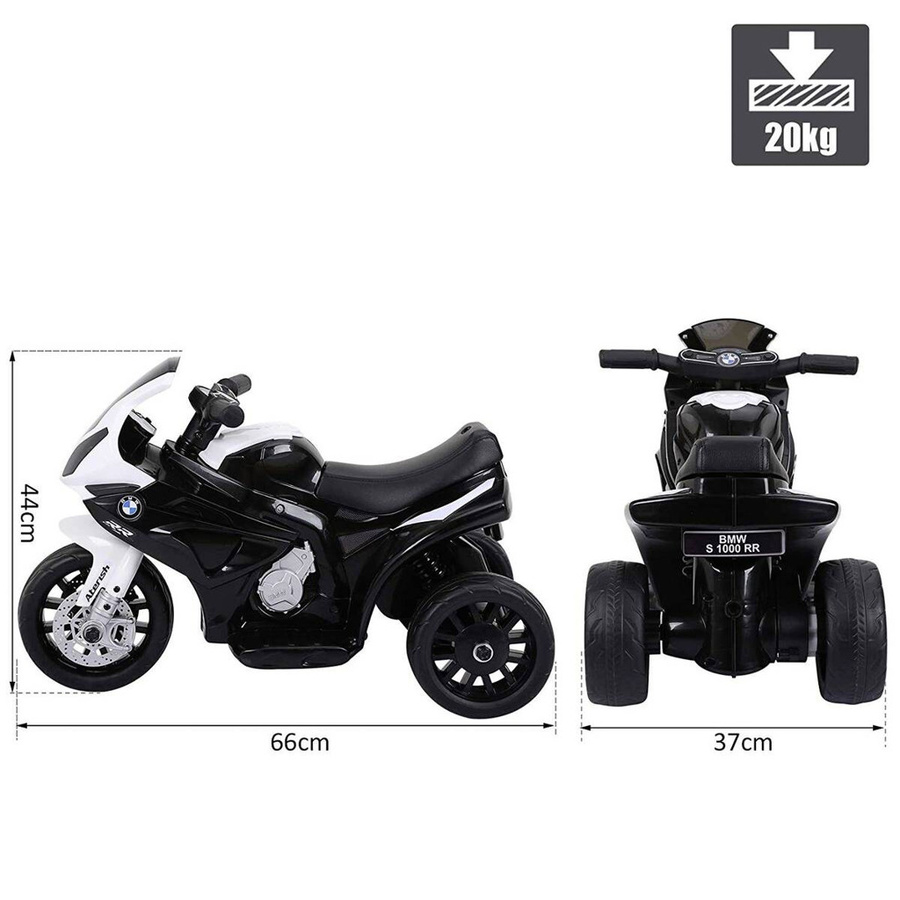 HOMCOM BMW S1000RR Elektro Kindermotorrad, Kinderfahrzeug, Schwarz, Weiß, ab 2 Jahren - Bild 3