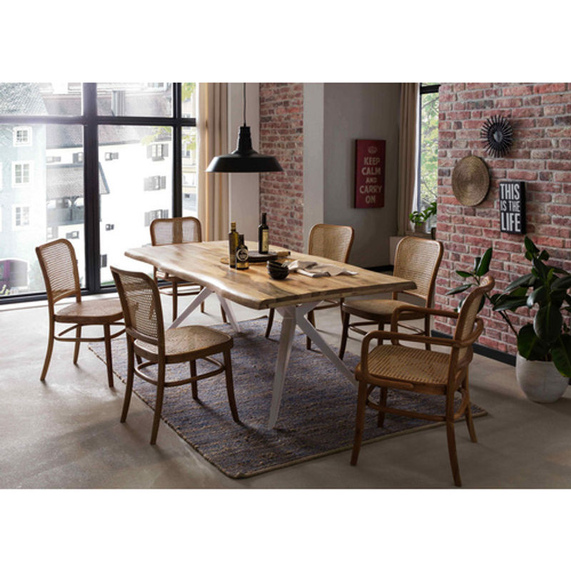 SIT Esstisch TABLES & CO aus Mango-Holz und Metall in Silber und Braun, H: 78 cm, B: 90 cm, T: 90 cm - Bild 2