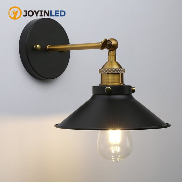 JOYINLED Wandleuchte im amerikanischen Industriestil aus Metall für Flur und Treppenhaus in Schwarz-Weiß - Bild 1
