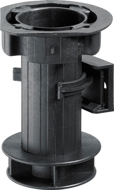 Hettich Sockel-Verstellfuß in Schwarz mit Clip, Durchmesser: 25 mm, Höhe: 100 - 120 mm - Bild 1