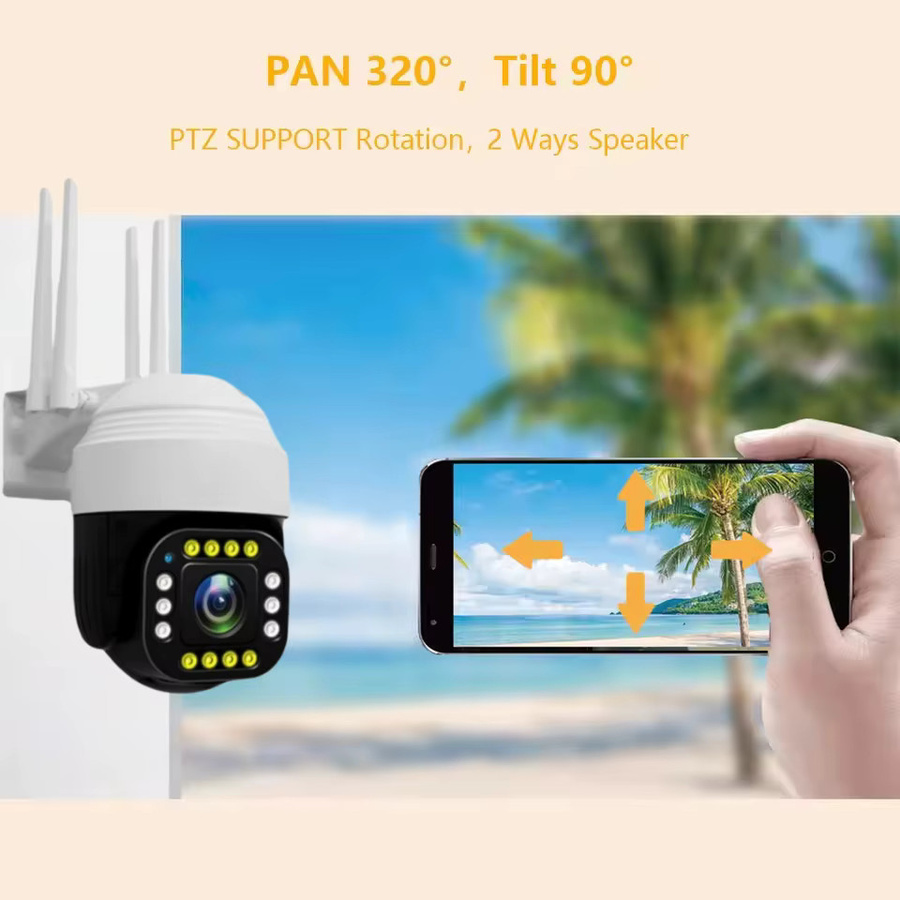 Tuya WLAN PTZ-Außenkamera mit 5MP Auflösung, 10-fach Zoom, Vollfarb-Nachtsicht und Bewegungserkennung in Weiß - Bild 4