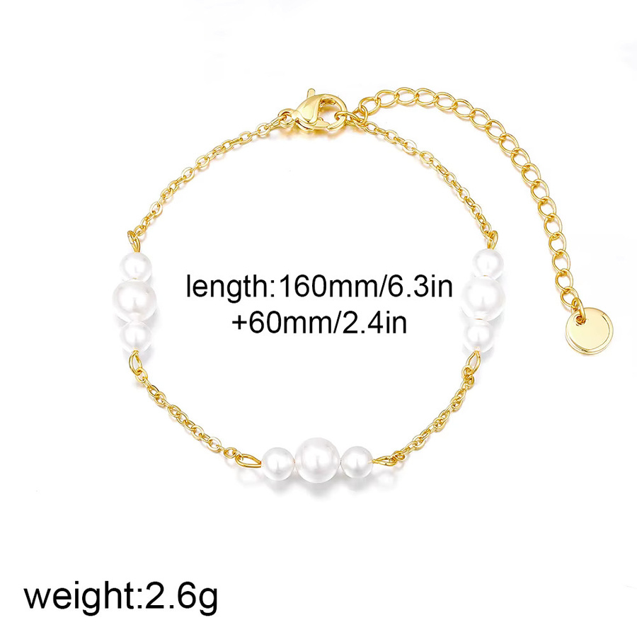 Perlenarmband Edelstahl, Gold, Damen - Bild 2