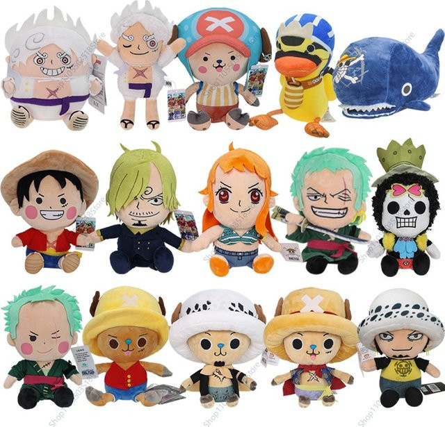 One Piece Plüschpuppen Strohhut-Team Luffy Zoro Sanji Nami Chopper Brook Laboon Law, Stofftier - Bild 1