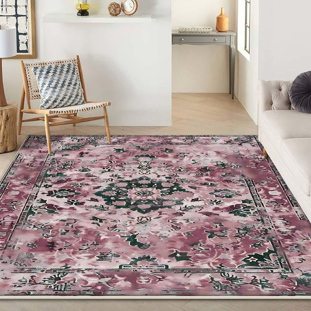 JGJG Boho Teppich mit geometrischem Design, rutschfest und waschbar, Multicolour, B/T: 90 x 60 cm - Bild 1