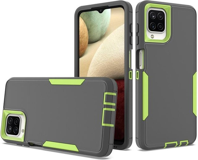 Stoßfeste Hybrid Handyhülle für Samsung Galaxy A12 5G in Grau mit mattem Finish - Bild 1