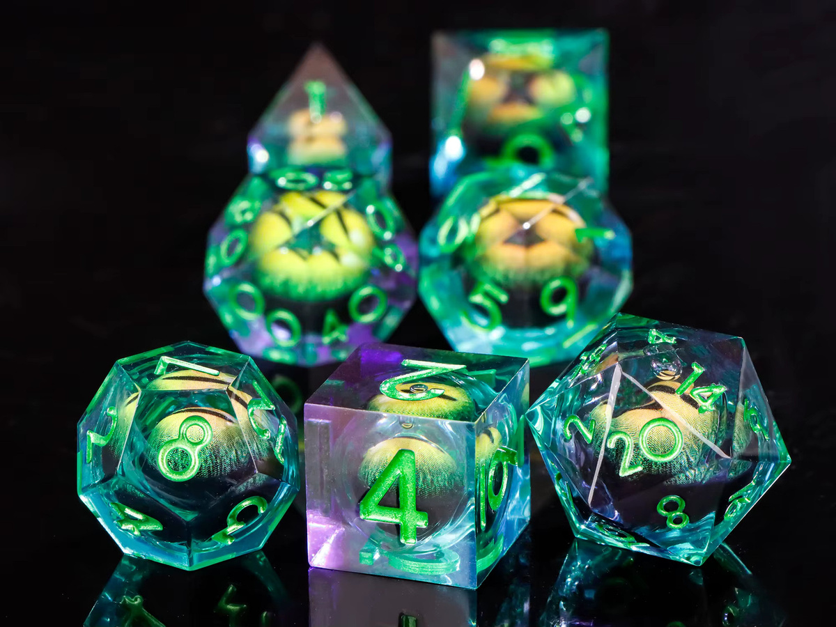 Dungeons and Dragons Beholder Eye Dice, Polyedrisches Würfelset, Harz, Bunt - Bild 4