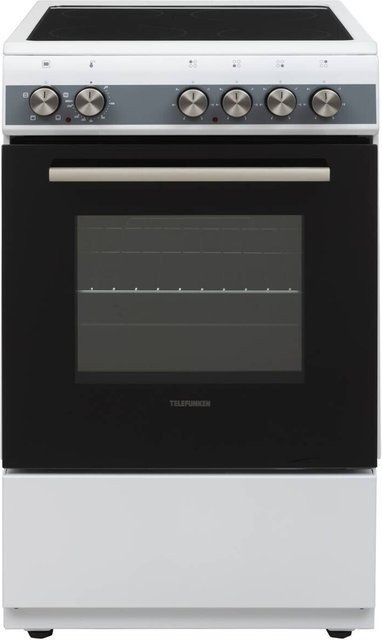 Telefunken Standherd mit Glaskeramikkochfeld TF-FS-5060-K4 in Weiß, B/H/T: 50 x 85 x 60 cm - Bild 1