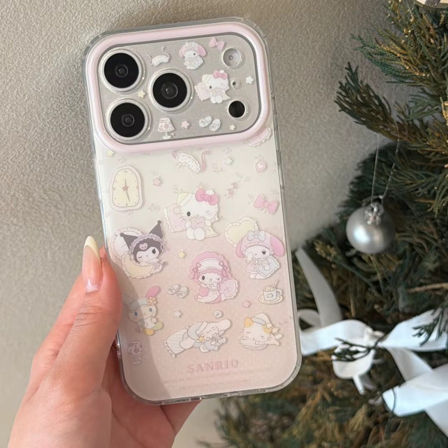 Sanrio Hello Kitty Melody Kuromi Handyhülle in Rosa mit Linsenschutz für iPhone 17 16 15 14 13 Pro Max - Bild 2