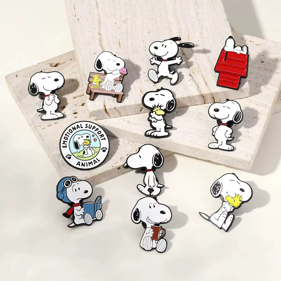 6/8/9/10/11-teiliges Emaille-Pin-Set, Cartoon-Welpenhund-Metall-Reversbroschen, Anstecknadeln - Bild 2