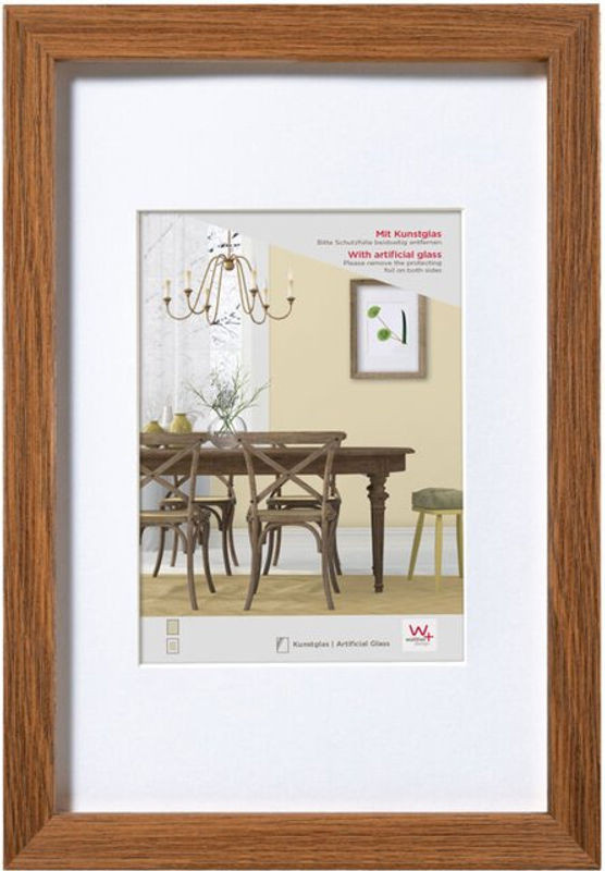 Walther Design Fiorito Holzrahmen mit Passepartout und Glas, Farbe Braun, B: 60 cm, H: 80 cm - Bild 1