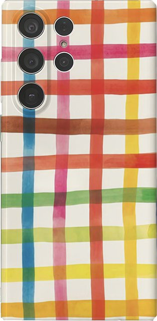 Handyhülle mit Regenbogen-Gittermalerei für Samsung Galaxy S25 S24 S23 Ultra Plus A35 A33, glänzende HD-Hartschale, Multicolour - Bild 1