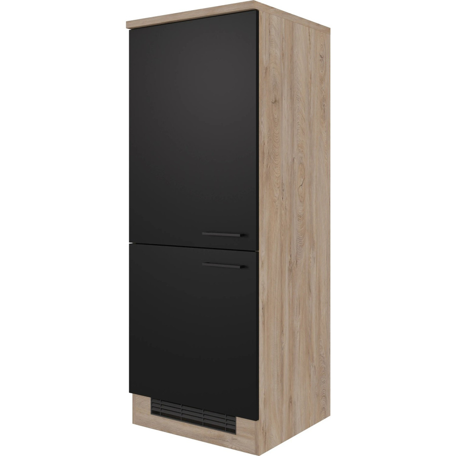 Flex-Well Küchen-Geräteumbauschrank Capri Schwarz Matt mit Eichenoptik, B/H/T: 60 x 161 x 60 cm - Bild 2