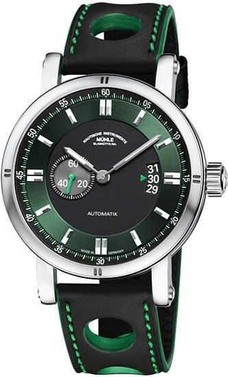 Mühle Armbanduhr Teutonia Sport, Automatik, Edelstahl, Grün, Herren - Bild 1