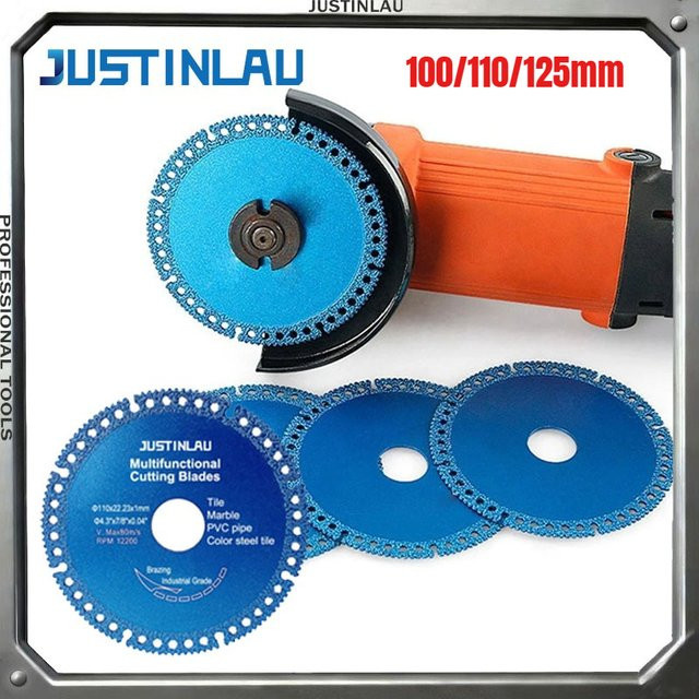 JUSTINLAU Ultradünne Diamantscheibe für Winkelschleifer zum Schneiden von Keramikfliesen und Glas, Blau, Durchmesser: 100 mm - Bild 1
