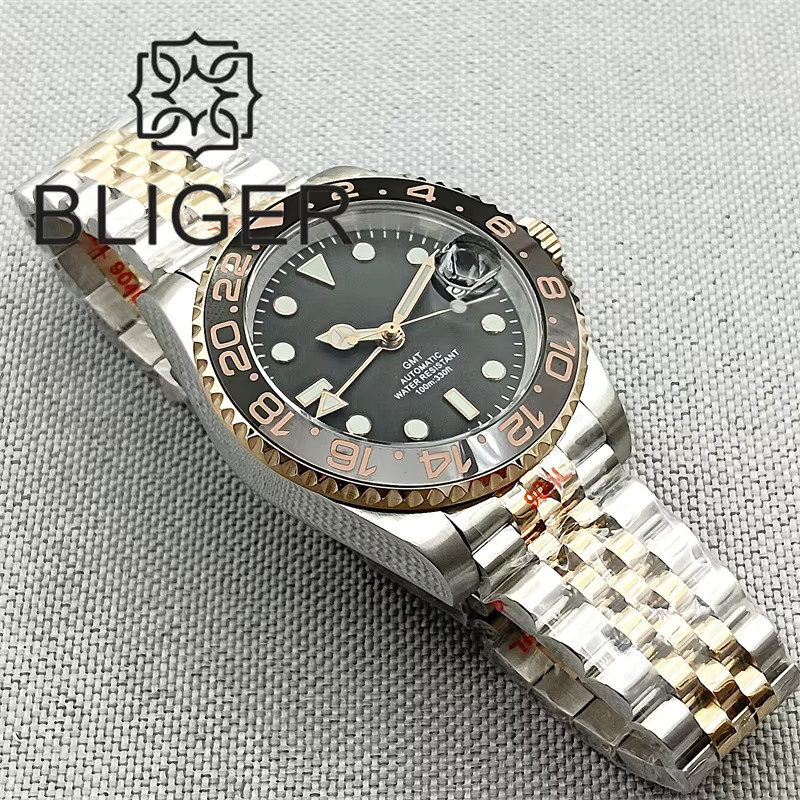 Bliger Armbanduhr GMT, Edelstahl, Bicolor, 40 mm, Herren - Bild 2
