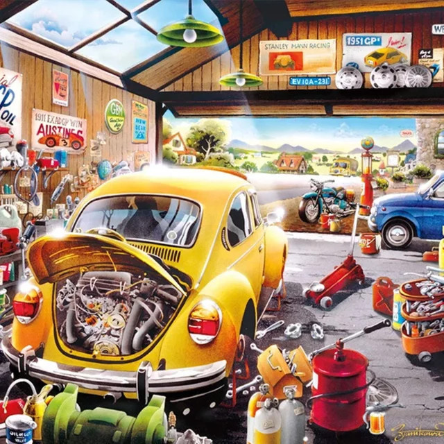 MaxRenard Auto Reparatur Shop Garage, Puzzle, 1000 Teile - Bild 1