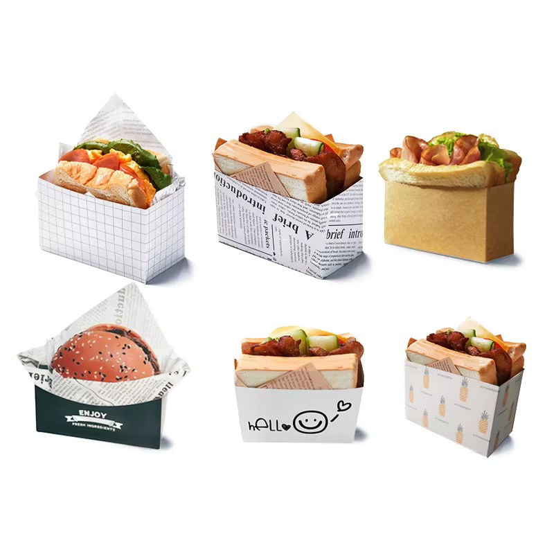 50 Stück SuddleWendel Kraftpapier Verpackungsboxen für Sandwich und Burger in Braun - Bild 2
