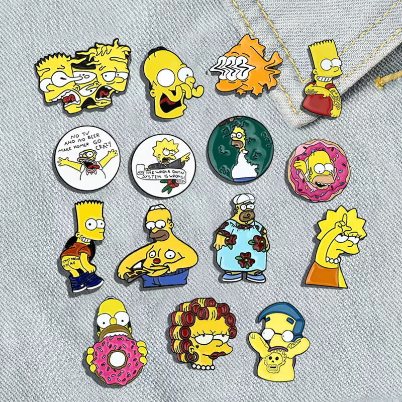 Simpsons-Familie Emaille-Pins, Western-Stil, Unisex - Bild 2