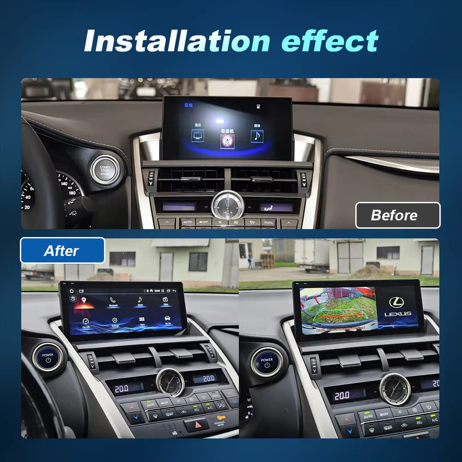 NUNOO Autoradio mit Wireless CarPlay und Android Auto für Lexus NX NX200 NX200T NX300h NX300 (2014-2017) Multimedia Player mit GPS, 4G, WiFi und DSP in Schwarz - Bild 2