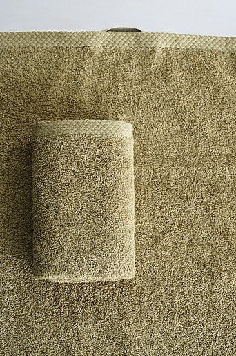 Jotex DARCY Handtuch 2er-Pack aus Baumwolle in Grün und Beige, B/H: 30 x 50 cm - Bild 1