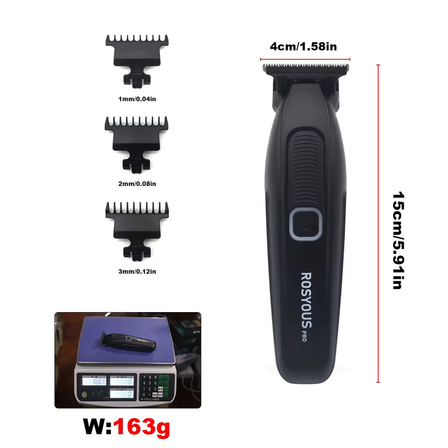 ROSYOUS RS-078 Kabelloser Trimmer, Schwarz, Herren - Bild 6