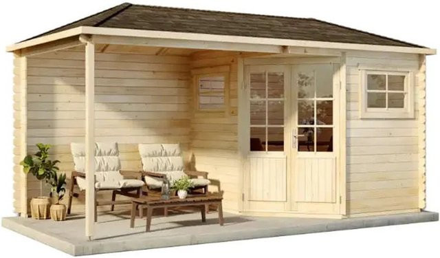Alpholz Gartenhaus Franz-28 Walmdach Unbehandelt B: 525 cm, T: 275 cm, H: 257 cm - Bild 1