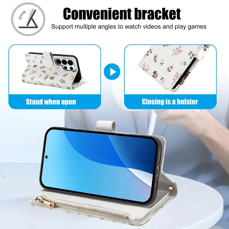 Crossbody-Handyhülle mit Reißverschluss-Kartenhalter und Handschlaufe für Samsung Galaxy S26 Ultra S25 S24 Plus S23 S22 A17 A07 A57 A37 - Bild 2