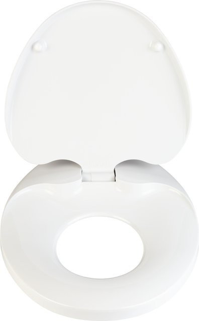 LIVARNO HOME WC-Sitz mit integriertem Kindersitz und Soft-Close in Weiß, oval, Kunststoff, B: 45,4 cm, T: 37,6 cm, H: 3,0 cm - Bild 1
