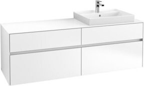 V&B Waschtischunterschrank Collaro in Weiß Matt mit LED-Beleuchtung B/T/H: 160 x 54,8 x 50 cm - Bild 1
