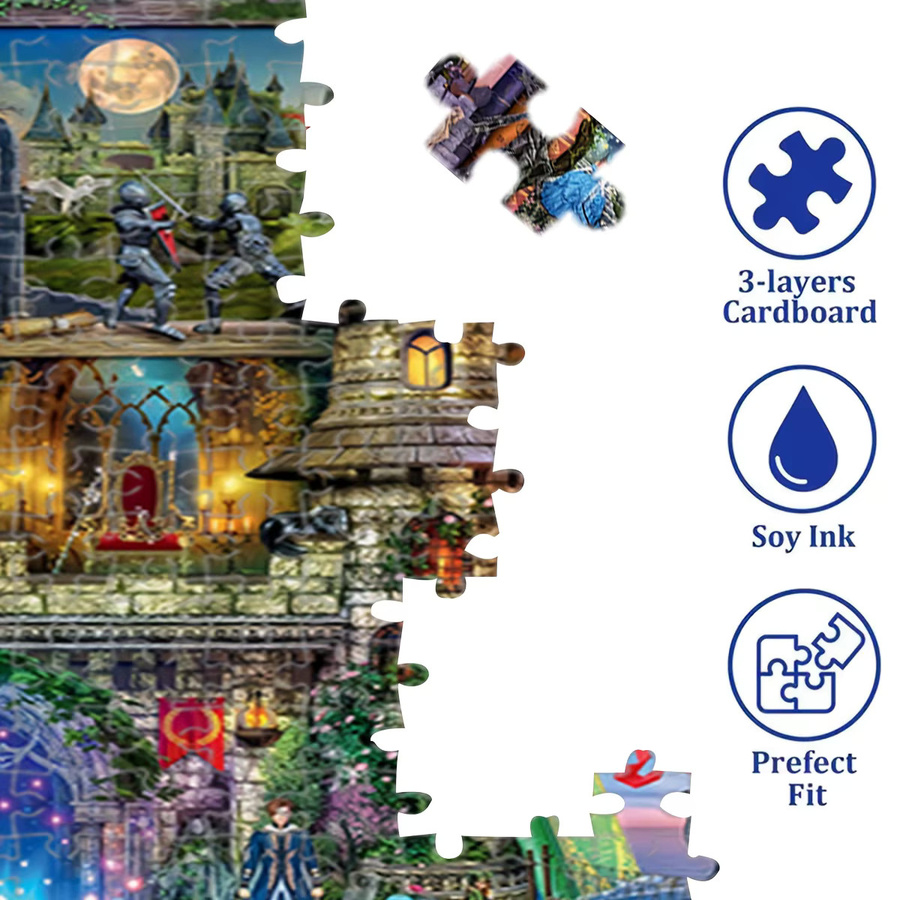 AZNM Traumschloss und Drache Puzzle, Fantasy, 1.000 Teile, ab 14 Jahre - Bild 5