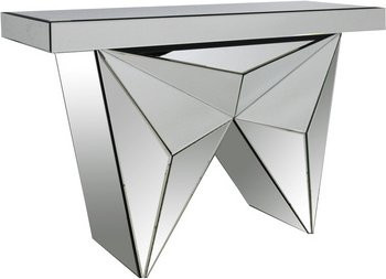 SalesFever Konsole in Silber mit Spiegelglas und MDF, Breite: 128 cm, Tiefe: 35,5 cm, Höhe: 81 cm - Bild 1