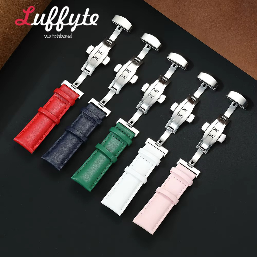 luffyte Uhrenarmband Leder, Schmetterlingsschnalle, Damen - Bild 1