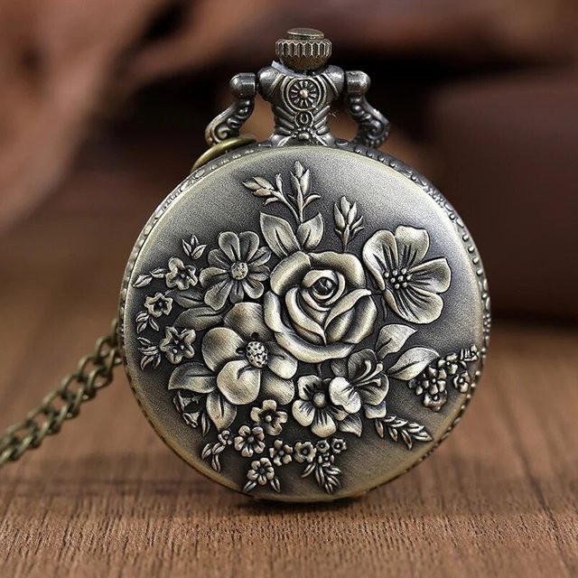 DSIMPLE Taschenuhr Halskette, Quarz, Römische Ziffern, Unisex - Bild 1