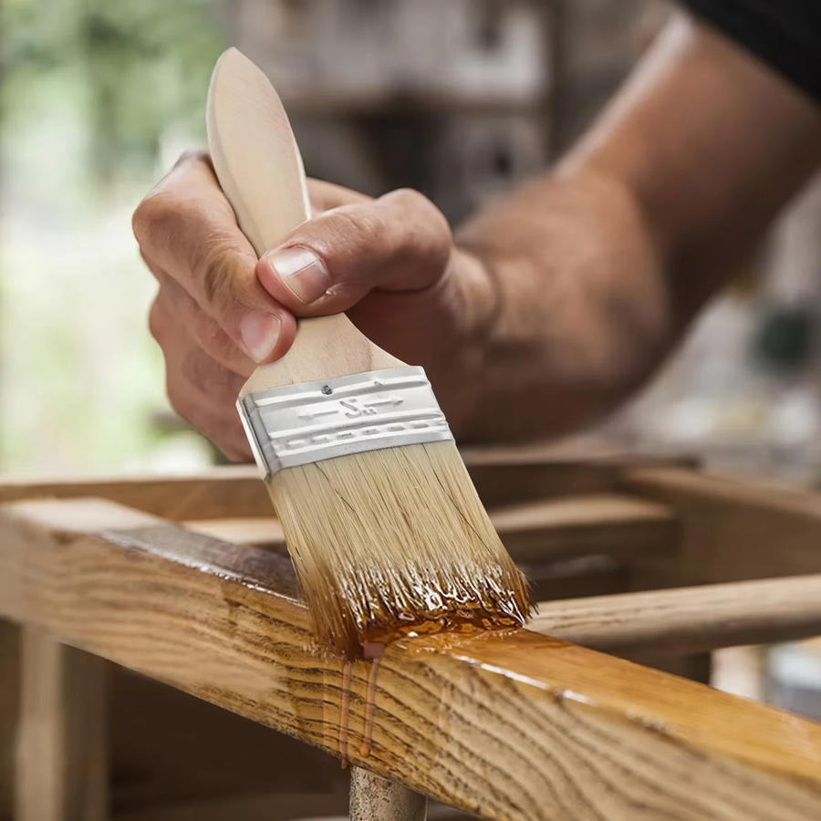 10-teiliges Set Pinsel mit Holzgriff und feinen Borsten in Mehrfarbig für Wandmalerei und Farbe, langlebige Faser-Basting-Pinsel - Bild 2