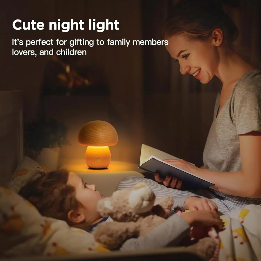 Dimmbare Pilz-Tischlampe in Weiß, wiederaufladbare Touch-Nachttischlampe mit warmweißem Licht für dein Schlafzimmer - Bild 5