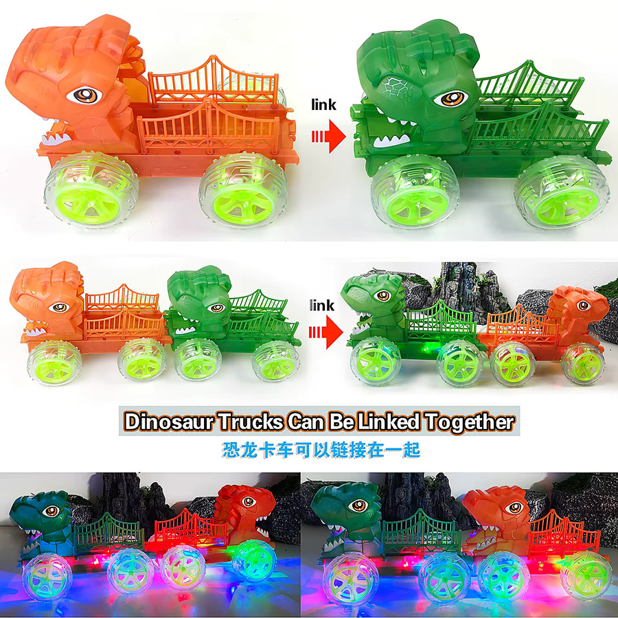 TONERJU Dinosaurier-LKW Spielset mit LED-Farblichtern für Kinder ab 3 Jahren - Bild 2
