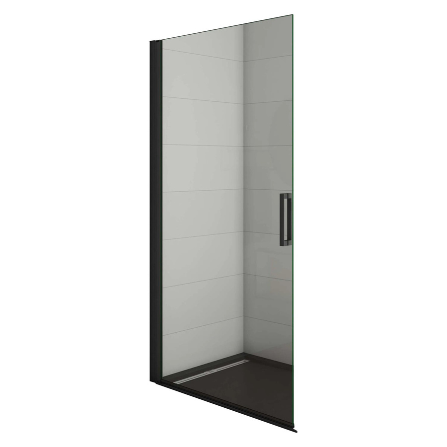 Duschparadies Duschkabine mit Doppeltür aus 8mm Sicherheitsglas in Schwarz und Transparent, B/T/H: 100 x 200 cm - Bild 2