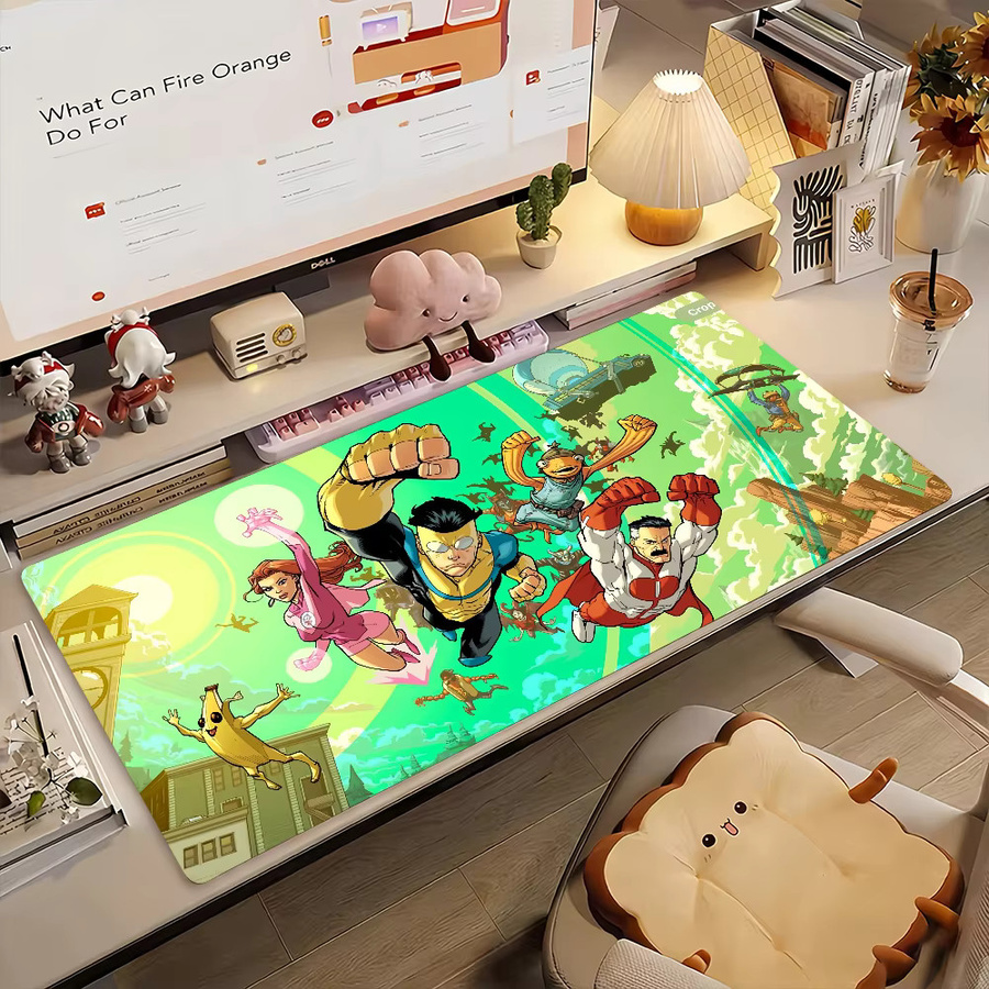Cartoon I-InvincibleS Mauspad rutschfeste Schreibtischunterlage aus Gummi in Multicolour für PC und Laptop - Bild 2