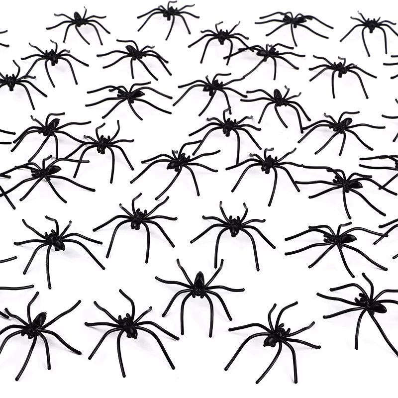 ZQNYCY Halloween Leuchtspinnen in Schwarz für deine Party-Dekoration, 50 Stück - Bild 4