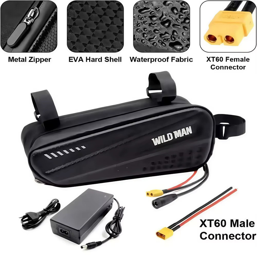 Aleaivy Wiederaufladbarer Lithium-Akku mit wasserdichter Tasche in Schwarz für 500W Elektroroller und Fahrzeuge - Bild 3