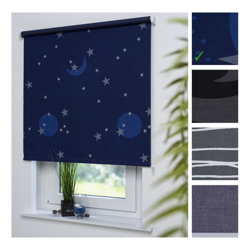 LIEDECO Seitenzug-Rollo verdunkelnd aus Stoff in Blau, Breite: 102 cm, Höhe: 180 cm - Bild 2